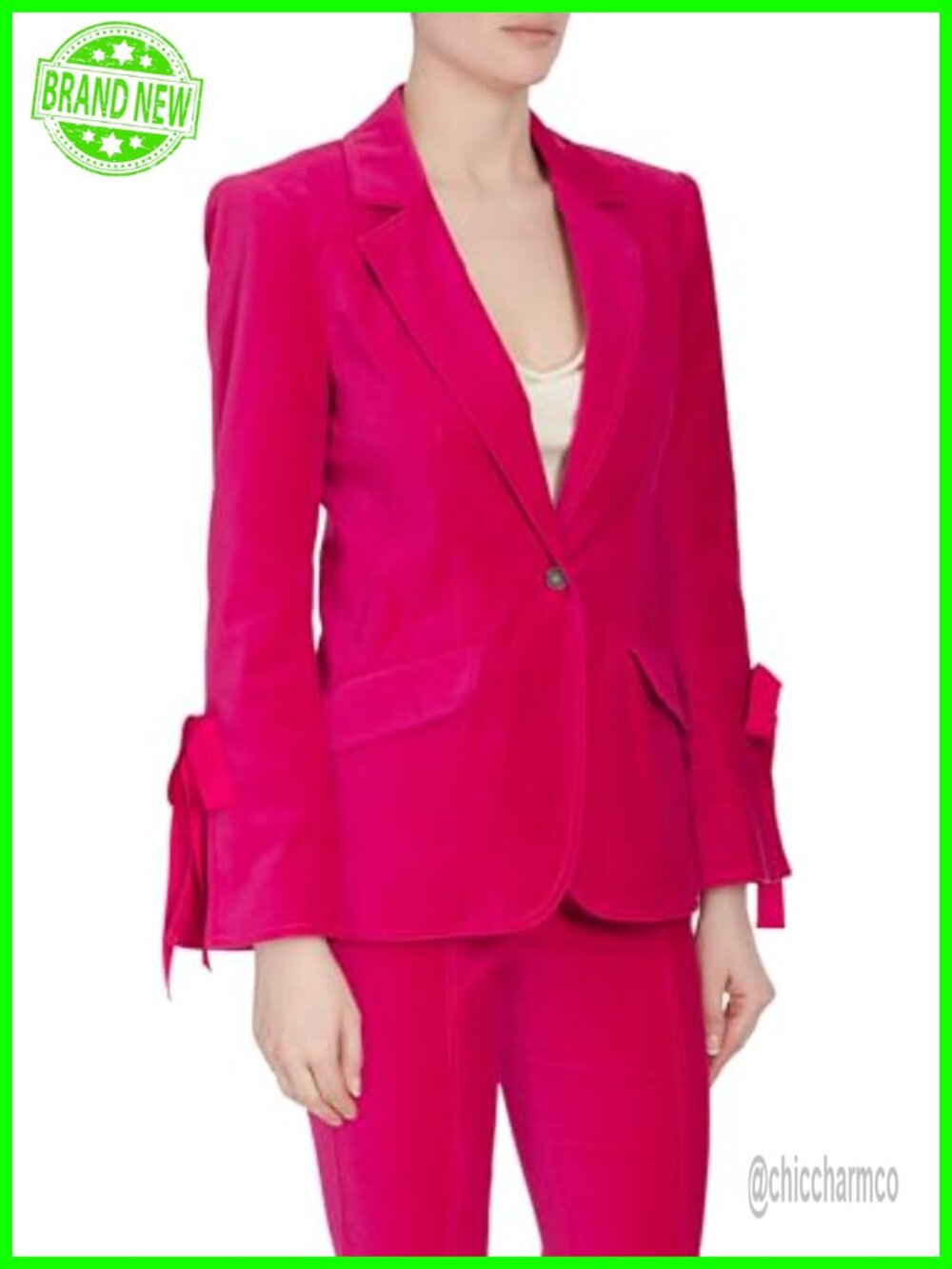 Cinq à Sept Velvet Lou Blazer Notch Collar Long Sleeve Semi Formal Party
